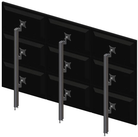 9 monitor arms - triple post
