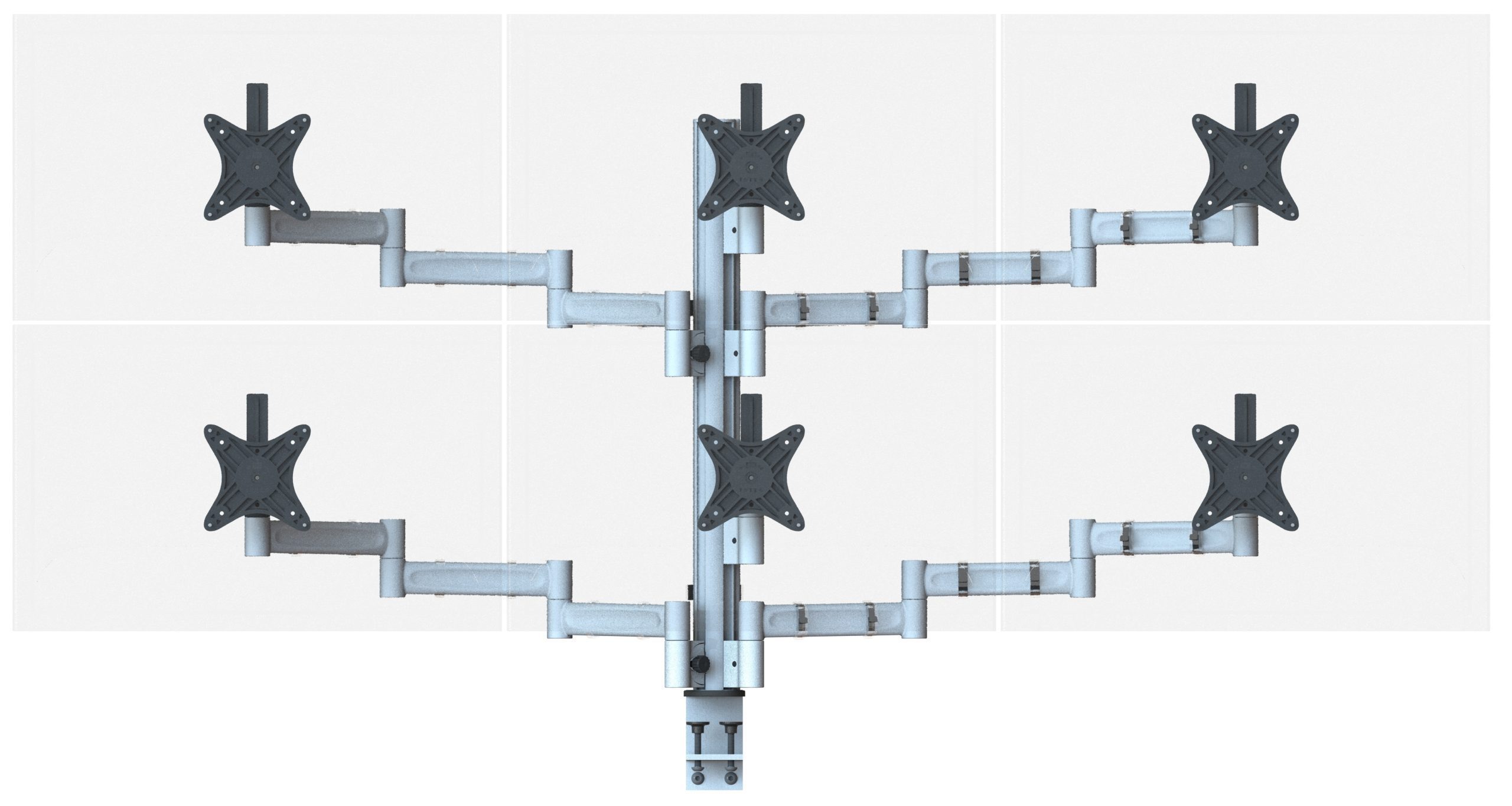 Mounting Arms for six monitors