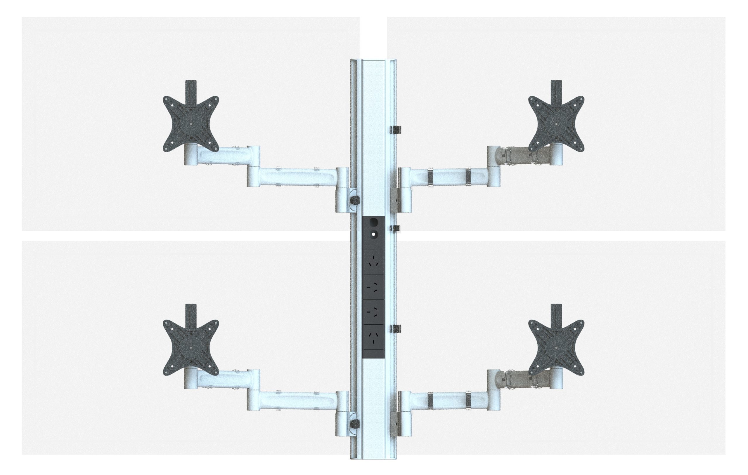 wall mounted quad monitor mounts, arms